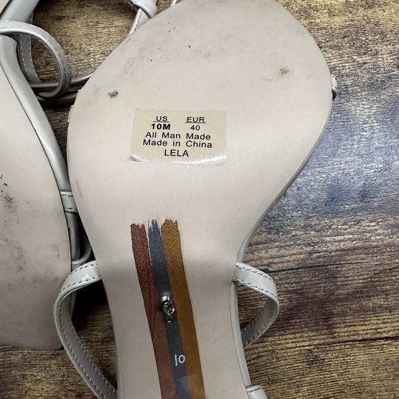 Sam Edelman Lela Strappy Heel Sandals Size 10 Beige Light Latte Patent - Picture 10 of 10